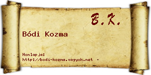 Bódi Kozma névjegykártya